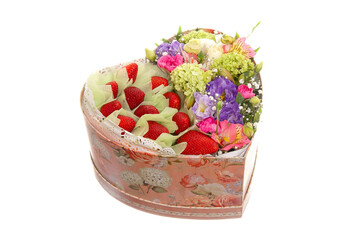 strawberries with flowers