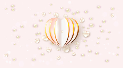 Valentines 3d hearts postcard.