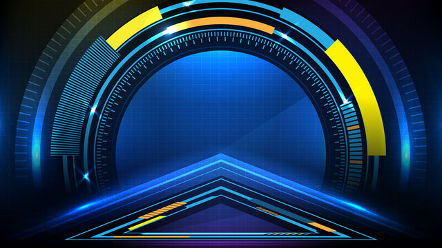 Abstract futuristic background of Circle interface sci fi frame hud ui collection