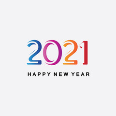 2021 new year icon vector illustration design template.Design for banner, greeting cards, brochure or print. Vector illustration. Isolated on white background.
