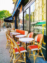 PARIS, FRANCE - August 22, 2019: Restaurants in Paris city, France.