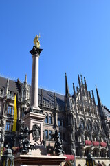 Naklejka na ściany i meble Beautiful arichitecture in Marienplatz Munich Germany