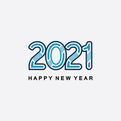 Obraz premium 2021 new year icon vector illustration design template.Design for banner, greeting cards, brochure or print. Vector illustration. Isolated on white background.