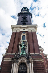 Fototapeta na wymiar St. Michael Church, St Michaelis or Michel in Hamburg, Germany