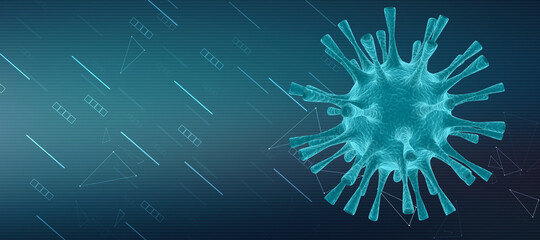 3d render Corona virus microscopic view