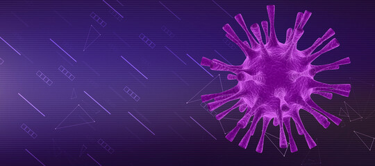 3d render Corona virus microscopic view