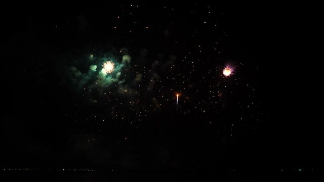 Fireworks colorful in dark night celebrate business success.	
