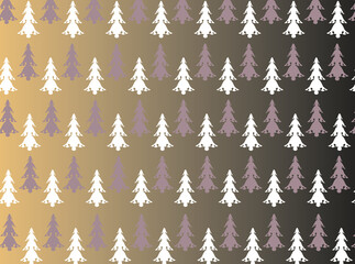 Christmas tree illustration on the beige gradient illustration.