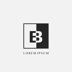 Simple Letter B Square Polygon Geometric logo.
