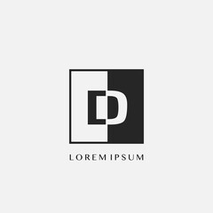 Simple Letter D Square Polygon Geometric logo.