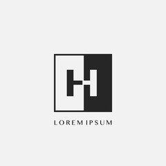 Simple Letter H Square Polygon Geometric logo.