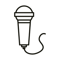 microphone music audio voice celebration party, line icon style