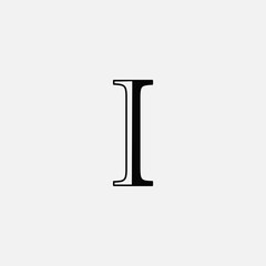 Minimalist Initial Letter I logo icon, vector design concept outline letter.