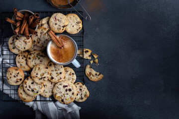 homemade Cookies with pistachios, cherry and butter
