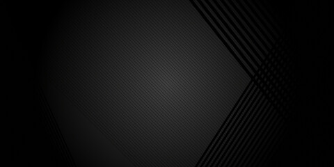 Black abstract background with metal texture and lines. Vector illustration design for business presentation, banner, cover, web, flyer, card, poster, game, texture, slide, magazine, and powerpoint.