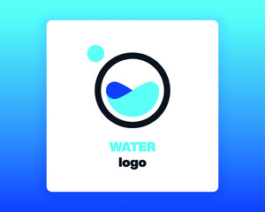 Water drop logo. Abstract raindrop symbol, gradient droplet shape icon, eco product design. Vector illustration