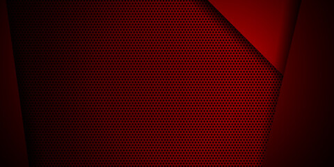 Illustration of abstract red and black metallic with light ray and glossy line. Metal frame design for background. Vector design modern digital technology concept for wallpaper, banner template