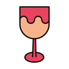 wine cup drink celebration party celebration party, line and fill style