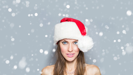 Beautiful and sexy santa woman