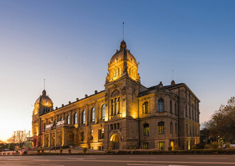Fototapeta premium Historic town hall in Wuppertal by night; Germany