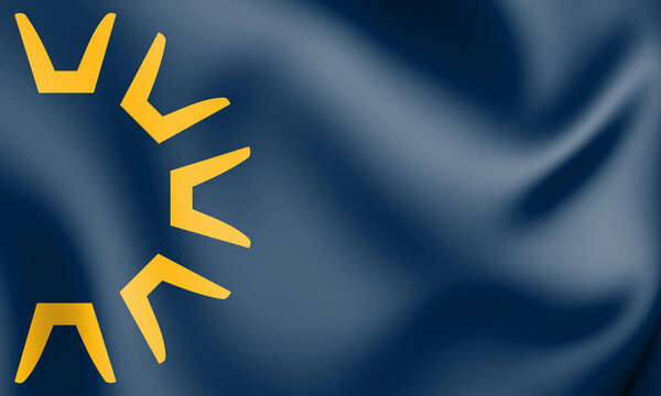 3D Flag of St George (Utah state), USA