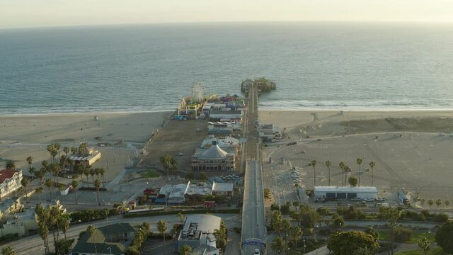 Santa Monica Pier Covid-19 Aerial 1