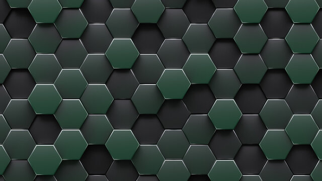 Technological background in dark green style