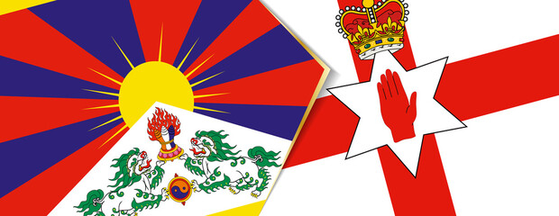 Tibet and Northern Ireland flags, two vector flags.