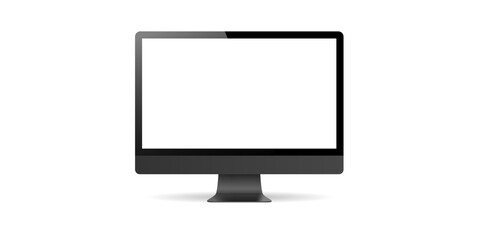 Realistic set of Monitors dark gray color vector illustration