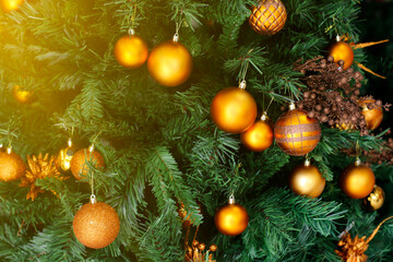 Close up of christmas tree and festive details