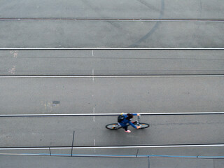 cyclist from above