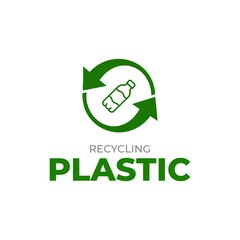 Plastic recycling logo template. Waste plastic recycling icon. Separate recycling for plastic.
