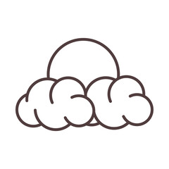 weather sun and clouds sky line icon style