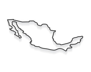 isometric outline of Mexico map - vector illustration