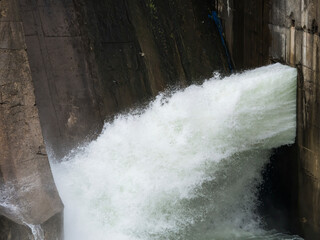 Pressure water dam on the Dambovita river, in Bucharest Romania.