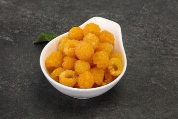 Sweet ripe tasty yellow raspberry