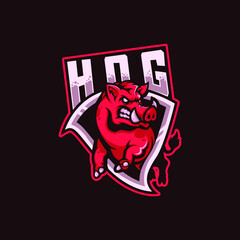 hog mascot logo for esport