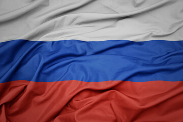 waving colorful national flag of russia.