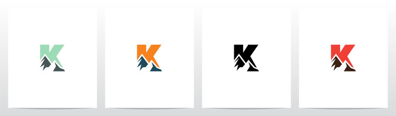 Mountain On Letter Logo Design K