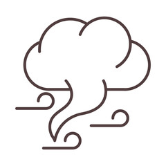 weather windy cloud line icon style