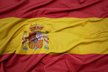 waving colorful national flag of spain.