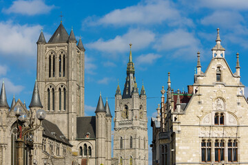 Fototapeta na wymiar Saint Bavo Cathedral in centre in Ghent, Flanders, Belgium 