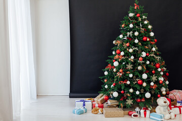 Fototapeta na wymiar Christmas tree decor garlands New Year's Eve holiday