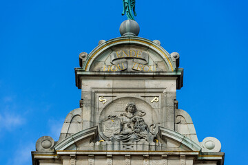 Royal Dutch Theater and Statue of Jan-Frans Willems in Ghent, Belgium