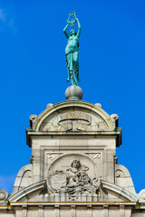 Royal Dutch Theater and Statue of Jan-Frans Willems in Ghent, Belgium