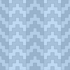 Seamless manji pattern. Interlocking chevrons background. Oriental symbols ornament. Traditional architecture wallpaper. Ancient ethnic mosaic motif. Digital paper, textile print. Vector art work.