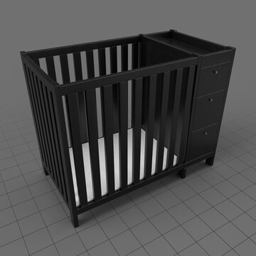 Crib with changing station