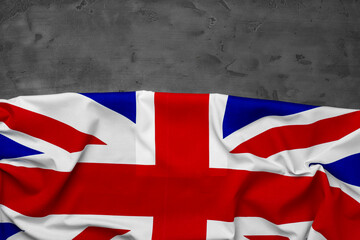 Flag of United Kingdom on grey background