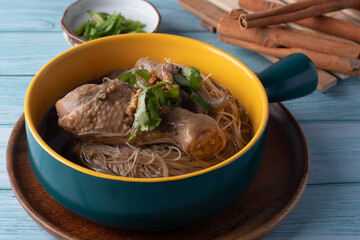 Stewed Chicken Noodle Soup in a Handle Cup