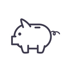 piggy line style icon vector design